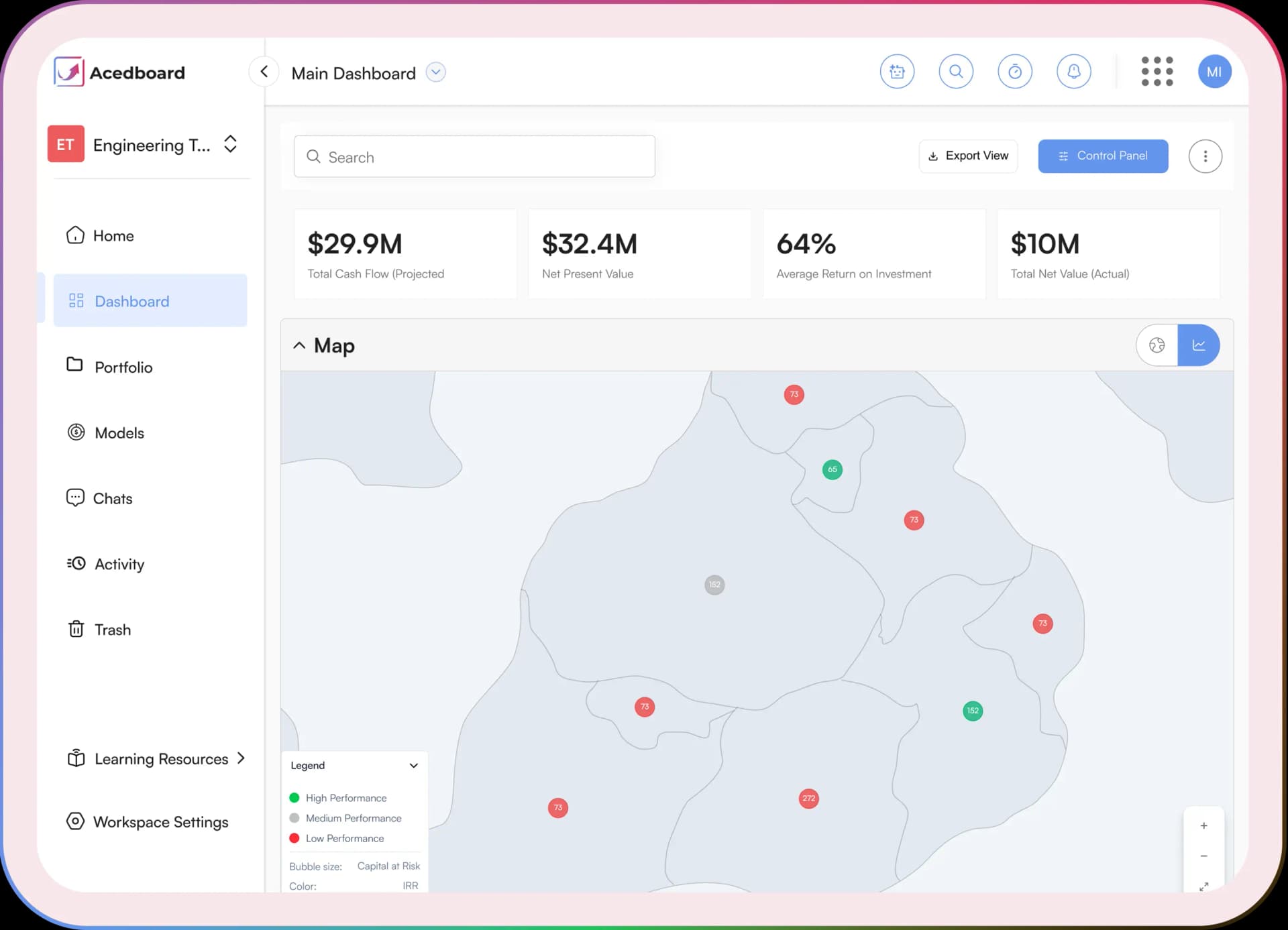 portfolio map view ui